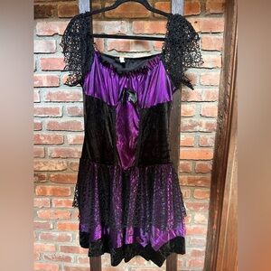 Costume Women bat vampire witch black purple size junior large 11-13 / women 10